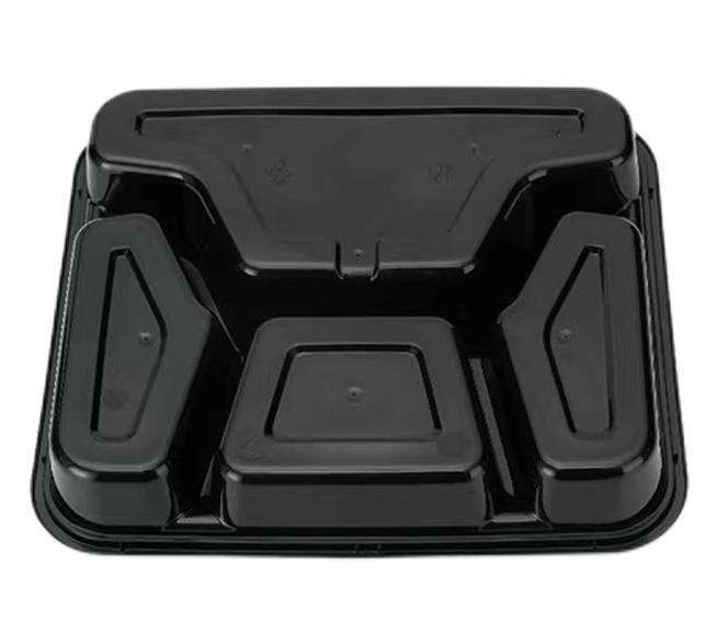 Contenants alimentaires en plastique jetables à emporter pour déjeuner personnalisés, disponibles en 2 à 8 compartiments
