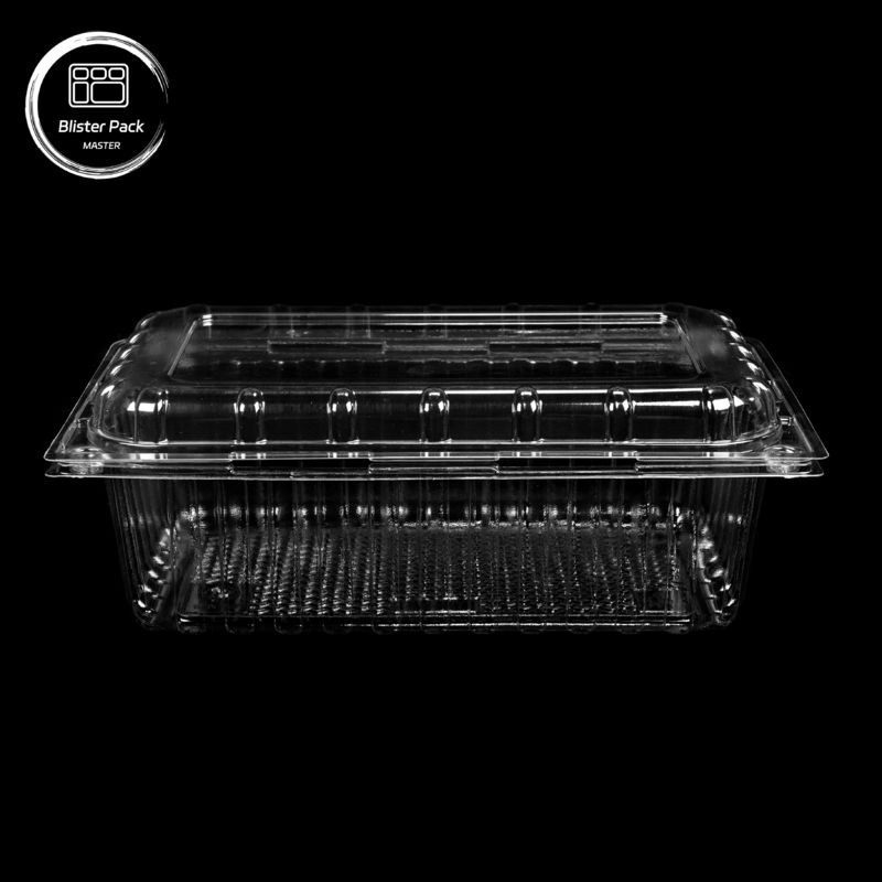 Contenants de fruits en PET transparents à coquille de grenouille Boîtes en plastique jetables avec couvercle pour les emballages de litchi et de raisins