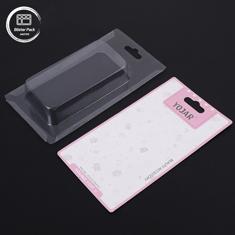 Cartes à glissière en PVC personnalisées Paquets en ampoules personnalisées Emballage avec carte en papier Pour afficher la carte en toute sécurité