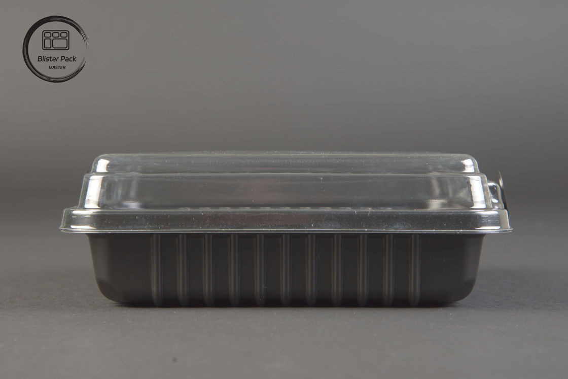 Petits contenants alimentaires en plastique jetables en PET carré avec conception empilable pour les plats à emporter au restaurant