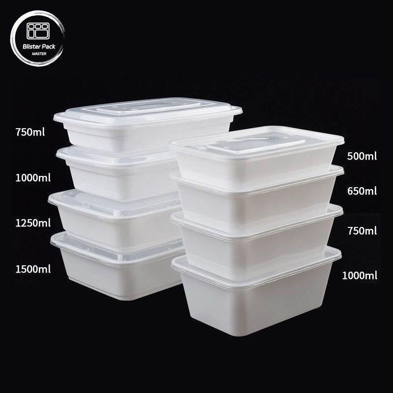 Micro-ondes PP boîte de plastique jetable avec couvercle Clea Multi-Taille 500ml à 1500ml