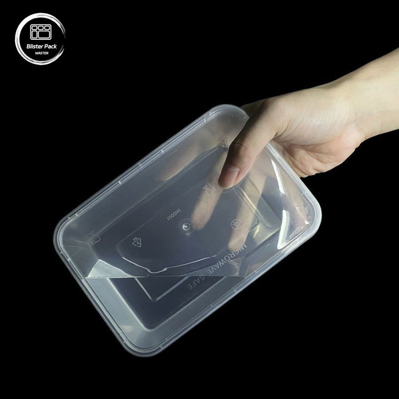 Contenants alimentaires en plastique jetables en PP rectangulaires Tailles polyvalentes de 500 ml à 1000 ml