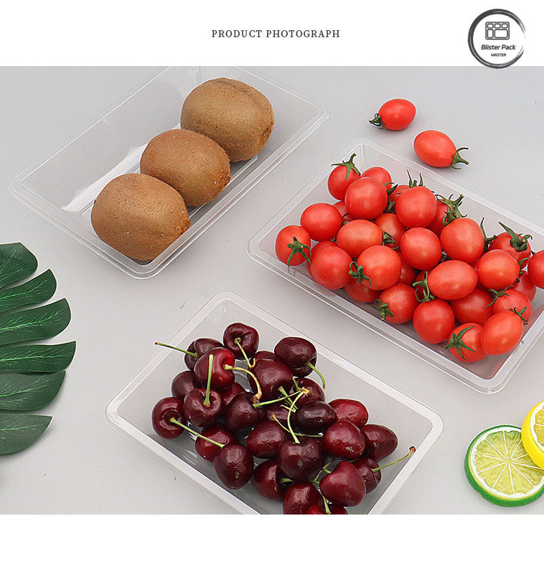 Plateau de fruits et légumes jetables transparents Emballage en plastique à fond plat pour les produits frais