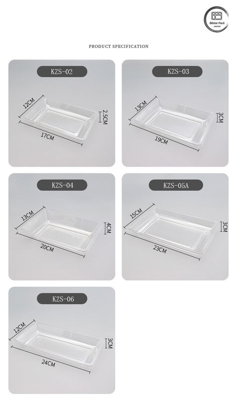 Plateau de fruits et légumes jetables transparents Emballage en plastique à fond plat pour les produits frais