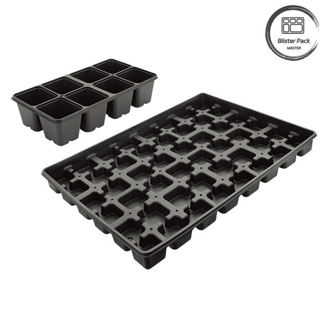 Plateaux de plantation en plastique de 128 cellules PS pour pépinière de légumes