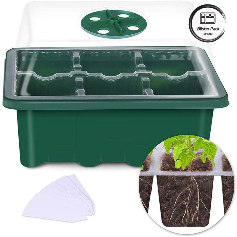 Boîte de jardinage en plastique multifonctionnelle / 6 plateaux de semis cellulaires