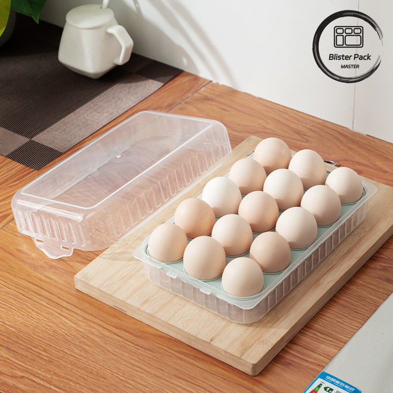 Porte-œufs en plastique transparent empilable avec couvercle 10/15 grilles réfrigérateur conteneurs en plastique sûrs pour la cuisine