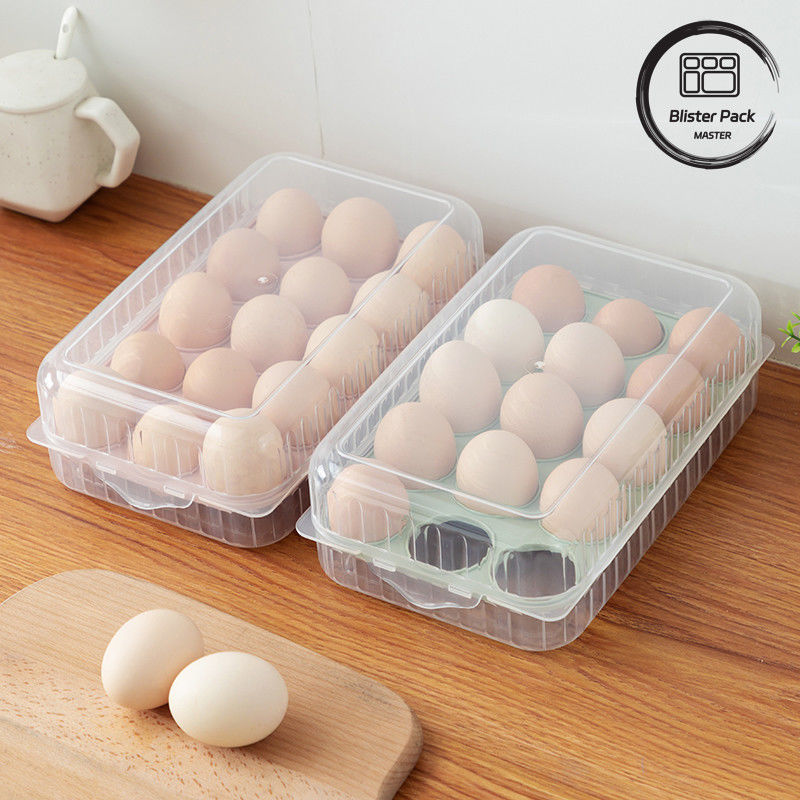 Porte-œufs en plastique transparent empilable avec couvercle 10/15 grilles réfrigérateur conteneurs en plastique sûrs pour la cuisine