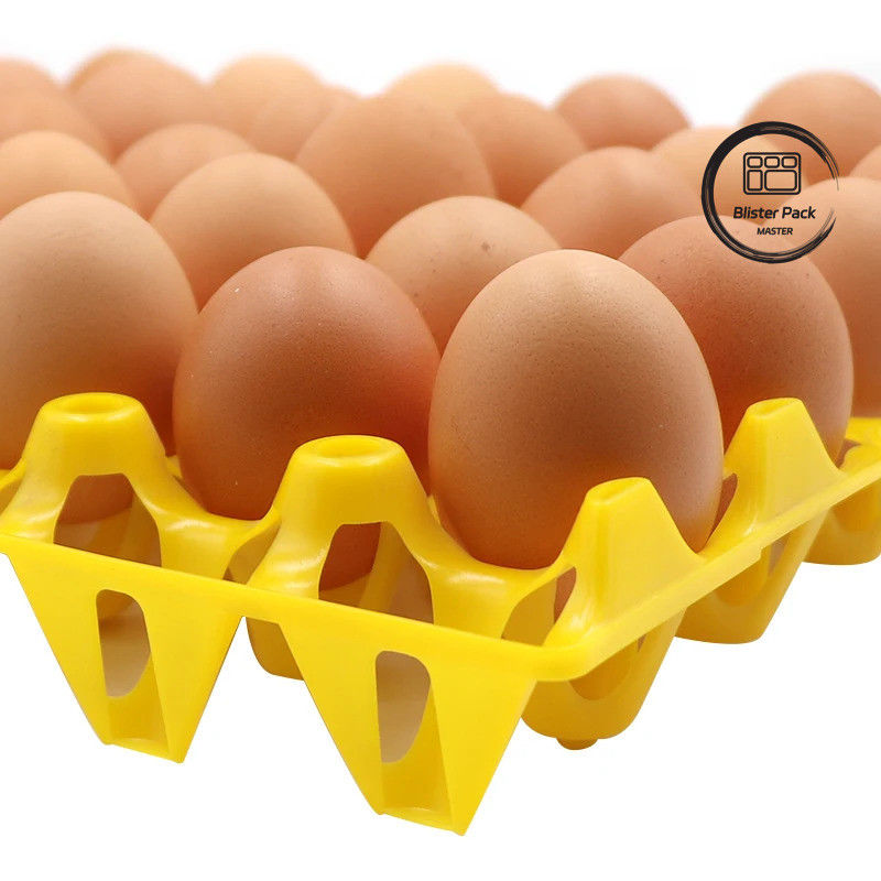 30 plateaux à ampoules d'œufs Cages en plastique colorées Plateaux en plastique thermoformés durables pour les élevages de poulets