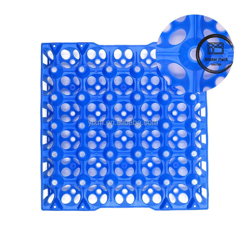 30 plateaux à ampoules d'œufs Cages en plastique colorées Plateaux en plastique thermoformés durables pour les élevages de poulets