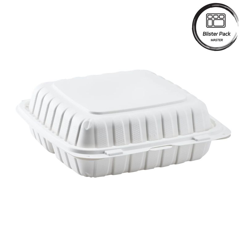 3 compartiments en plastique thermoformant à emporter conteneur carré pour la restauration rapide / repas chauds