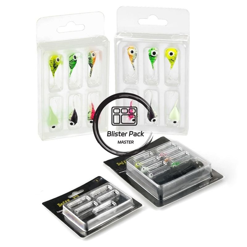 Boîte à appâts de pêche en PVC transparent avec ampoule Insérer un emballage sur mesure en ampoule Durable