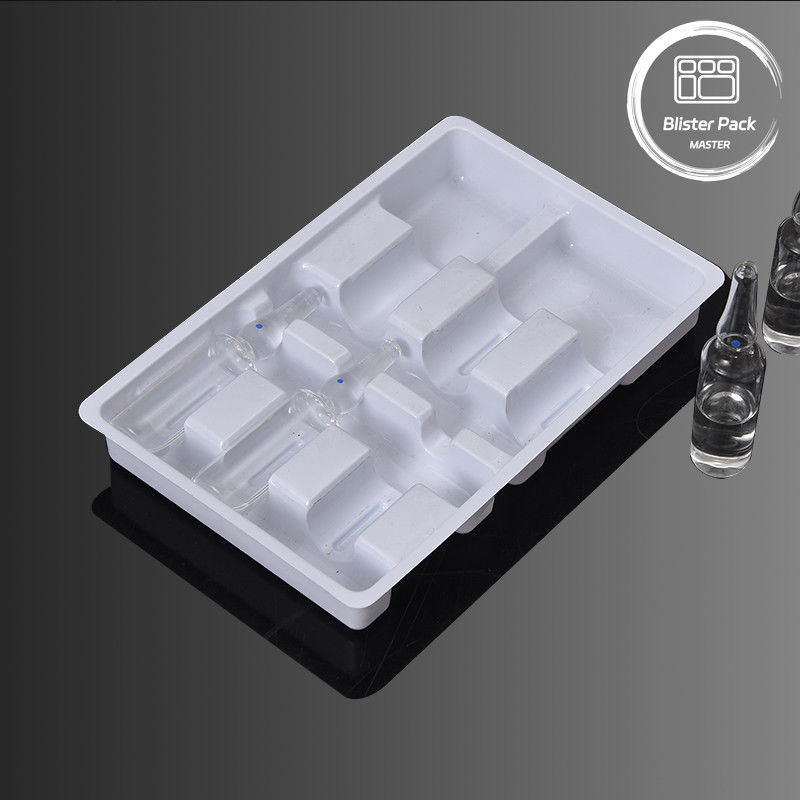 Plateaux en plastique formés sous vide pour 6 injections médicales Emballage en ampoules pour flacons de 5 ml et 10 ml