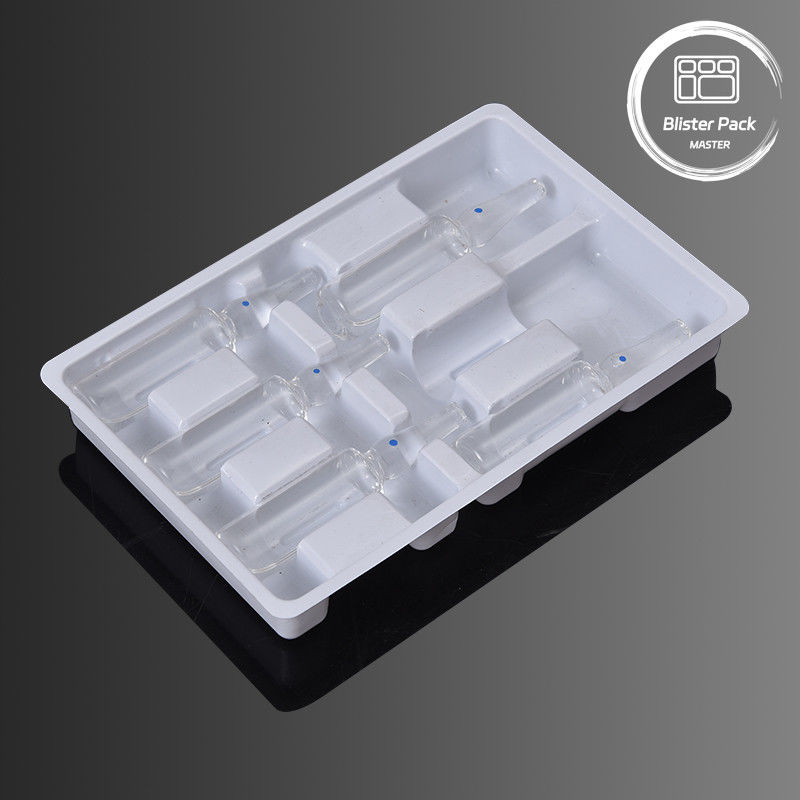 Plateaux en plastique formés sous vide pour 6 injections médicales Emballage en ampoules pour flacons de 5 ml et 10 ml