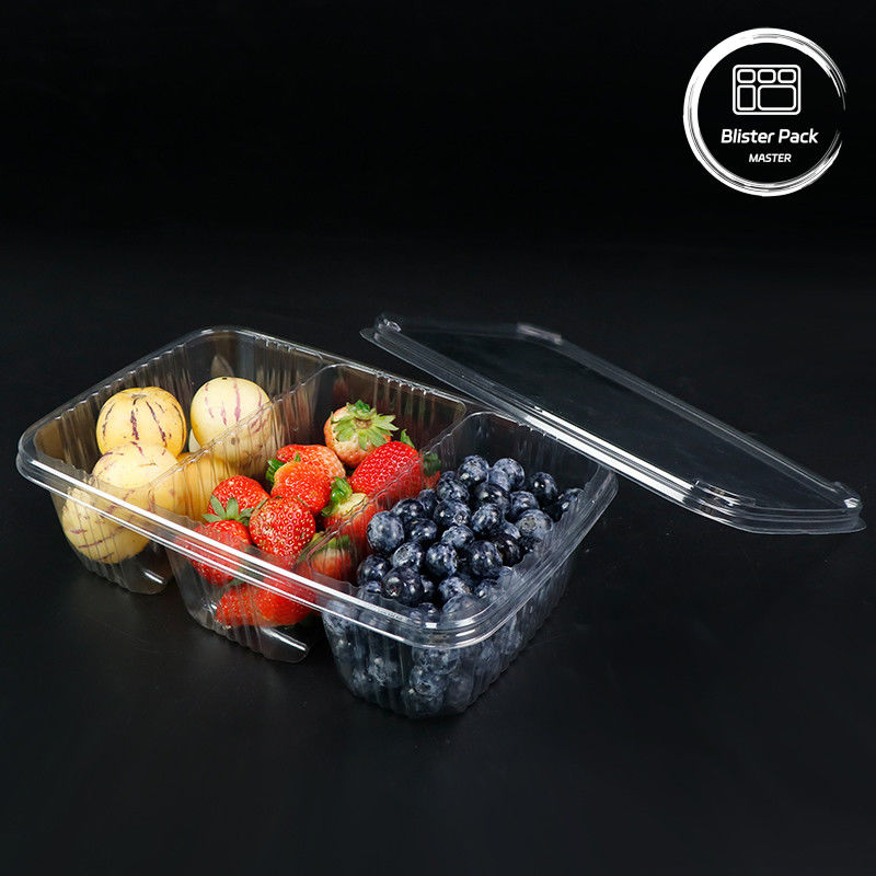 Préparation de fruits de qualité supérieure Plateau de salade de fruits Plateau d'emballage de salade en plastique transparent Plateau pour la fraîcheur