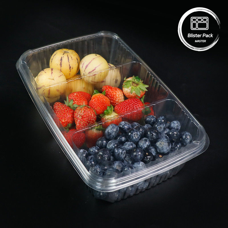 Préparation de fruits de qualité supérieure Plateau de salade de fruits Plateau d'emballage de salade en plastique transparent Plateau pour la fraîcheur