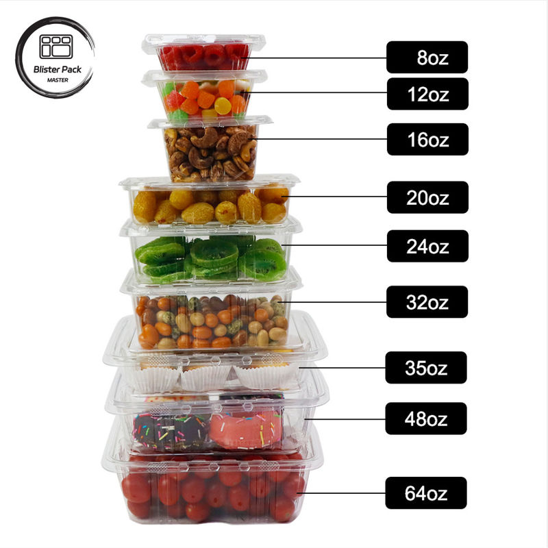 Préparation de fruits de qualité supérieure Plateau de salade de fruits Plateau d'emballage de salade en plastique transparent Plateau pour la fraîcheur