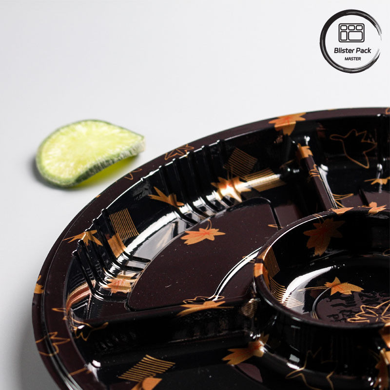 Plateaux de sushis jetables à disque grand et à cellules multiples pour les besoins de la cuisine