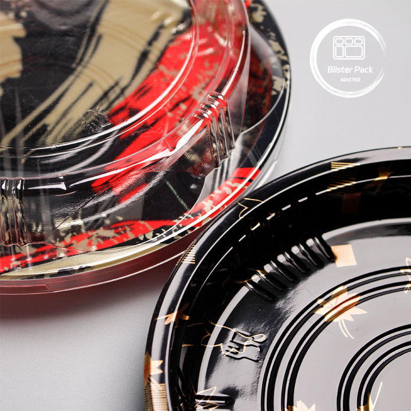 Plateaux de sushis jetables à disque grand et à cellules multiples pour les besoins de la cuisine