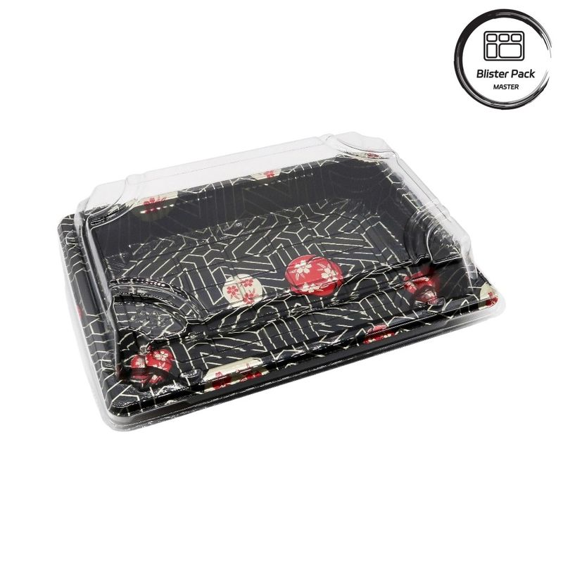 Plateau de sushi en plastique jetable de qualité supérieure de style japonais Idéal pour un usage professionnel et domestique