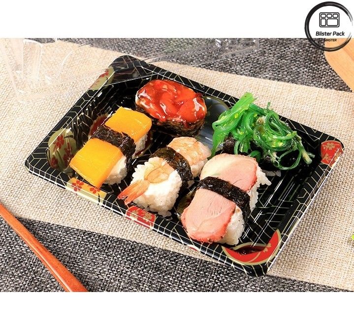 Un design haut de gamme en plastique en relief pour les plateaux de sushis