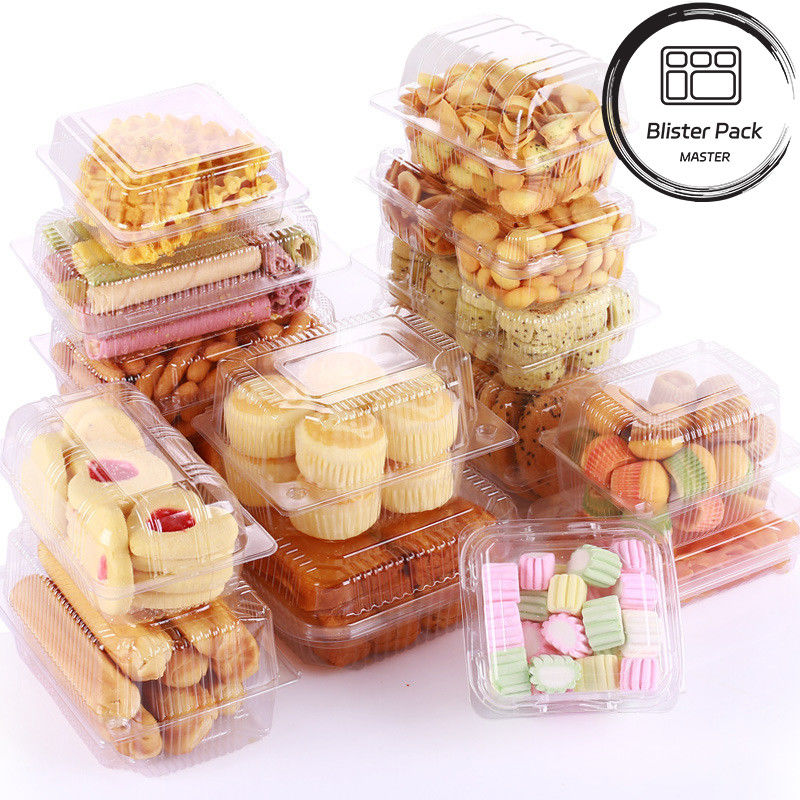 Emballages jetables en PET clairs en bulle pour gâteaux et produits de boulangerie