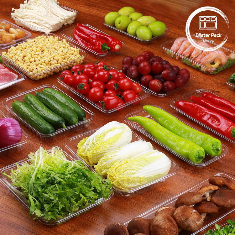 Plateaux jetables en PET pour fruits et légumes de qualité alimentaire pour un stockage sûr et frais