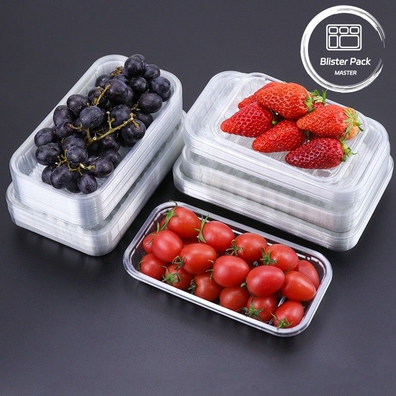 Plateau de légumes frais et de fruits frais en PET transparent - Idéal pour l'affichage et le stockage