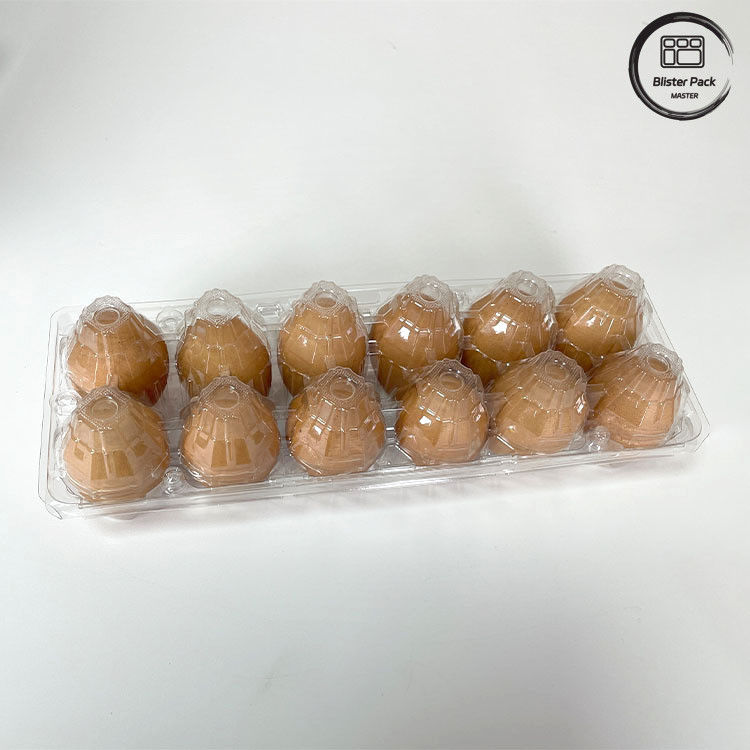 12 Compte plateau à bulles en plastique réutilisable d'œufs de poulet plateau thermoformant pour le stockage et le transport
