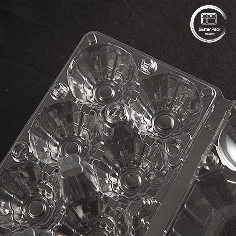 12 cellules Transparent plateau à œufs en PET Logo personnalisable Contenant en plastique pour les œufs pour le stockage