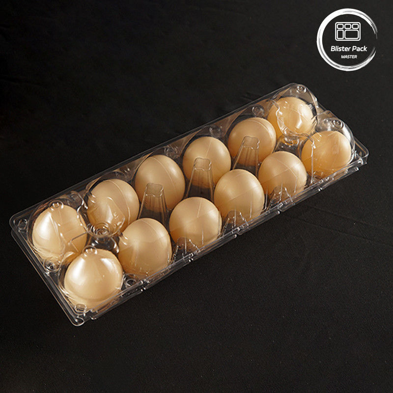 12 cellules Transparent plateau à œufs en PET Logo personnalisable Contenant en plastique pour les œufs pour le stockage