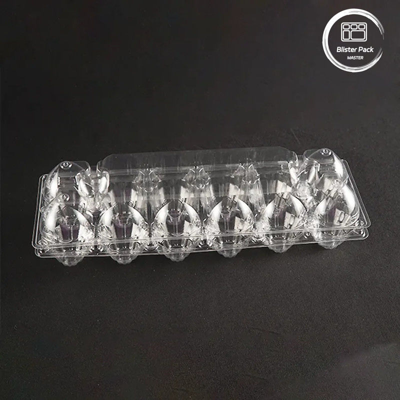 12 cellules Transparent plateau à œufs en PET Logo personnalisable Contenant en plastique pour les œufs pour le stockage