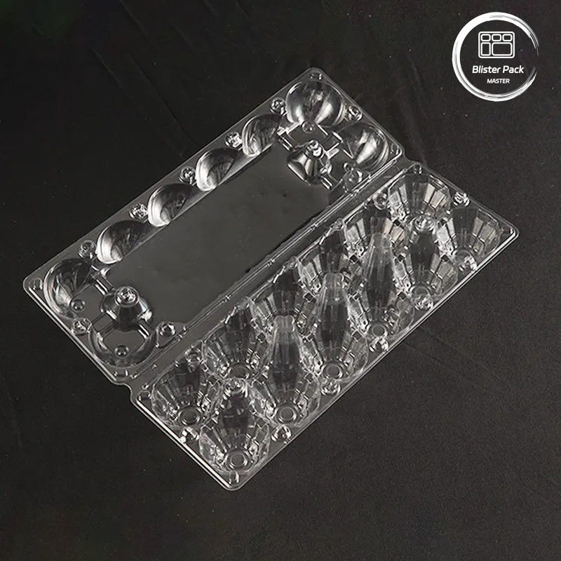 12 cellules Transparent plateau à œufs en PET Logo personnalisable Contenant en plastique pour les œufs pour le stockage