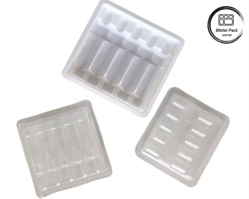 OEM et ODM PET plateau en plastique à formation de cloques sous vide, emballage intérieur personnalisé pour ampoules et flacons