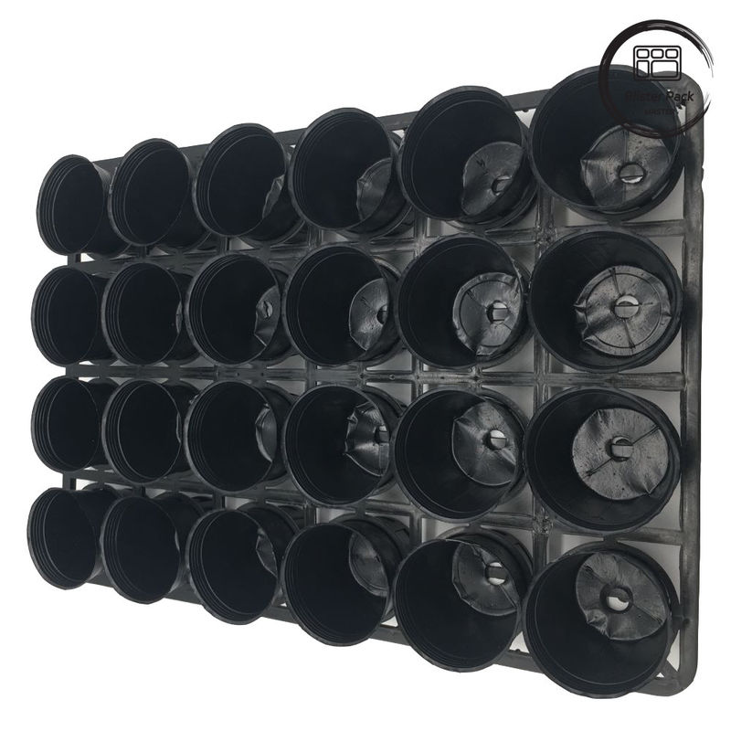 Plateau de transport de fleurs en plastique à 24 trous de couleur personnalisée, plateau de plantation de pépinière durable