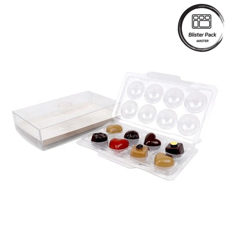 Boîte cadeau en plastique transparent en gros Pour 4, 8, 15, 30 Truffes Chocolat Emballage transparent en PET de haute qualité