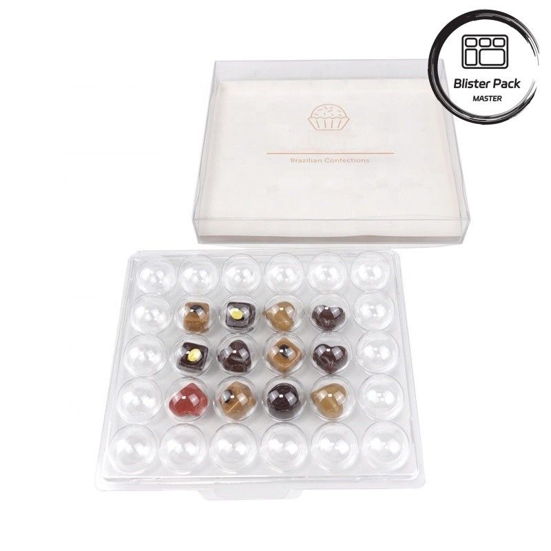 Boîte cadeau en plastique transparent en gros Pour 4, 8, 15, 30 Truffes Chocolat Emballage transparent en PET de haute qualité