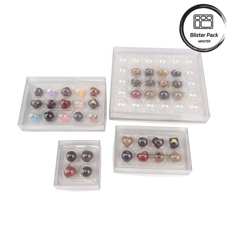 Boîte cadeau en plastique transparent en gros Pour 4, 8, 15, 30 Truffes Chocolat Emballage transparent en PET de haute qualité