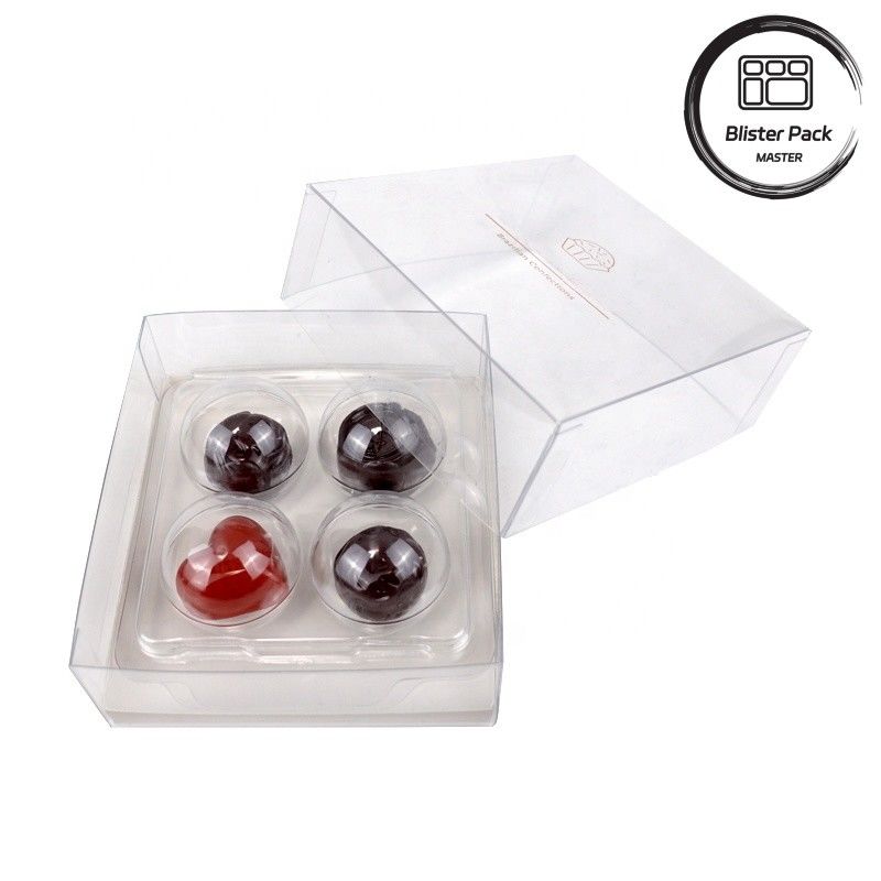 Boîte cadeau en plastique transparent en gros Pour 4, 8, 15, 30 Truffes Chocolat Emballage transparent en PET de haute qualité