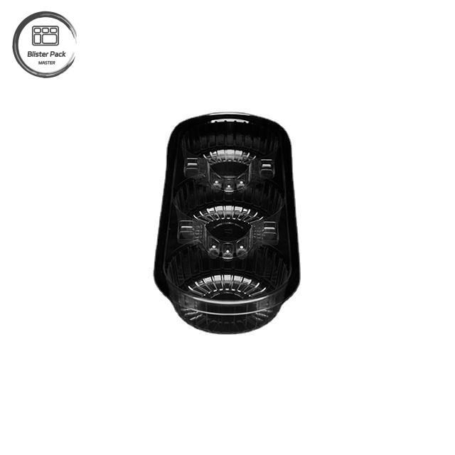 Plateau à emporter transparent jetable épaissi en PET avec porte-gobelets à trois sections, plateau en plastique pour le yogourt et les boissons