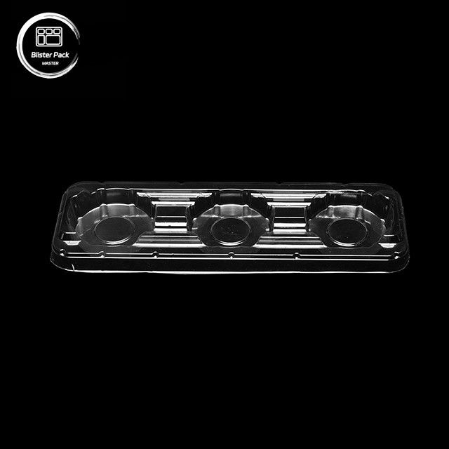 Plateau à emporter transparent jetable épaissi en PET avec porte-gobelets à trois sections, plateau en plastique pour le yogourt et les boissons