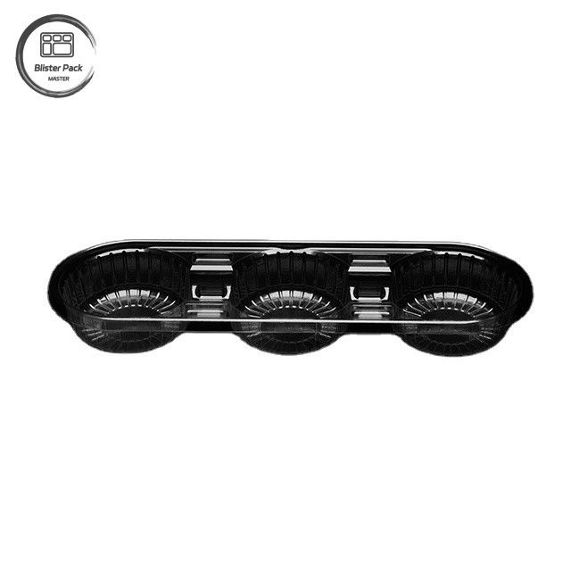 Plateau à emporter transparent jetable épaissi en PET avec porte-gobelets à trois sections, plateau en plastique pour le yogourt et les boissons