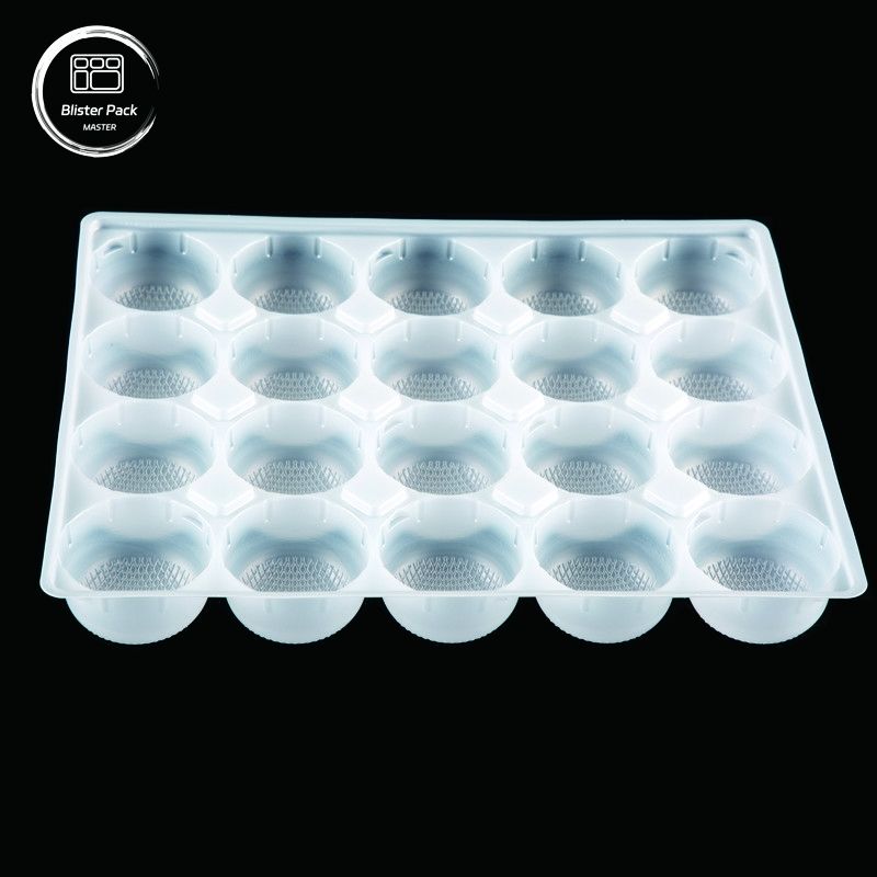 Plateau de congélation alimentaire en PP avec séparateur, emballage en plastique pour le mochi, la crème glacée, les boulettes de riz, la soupe, les boulettes et les collations