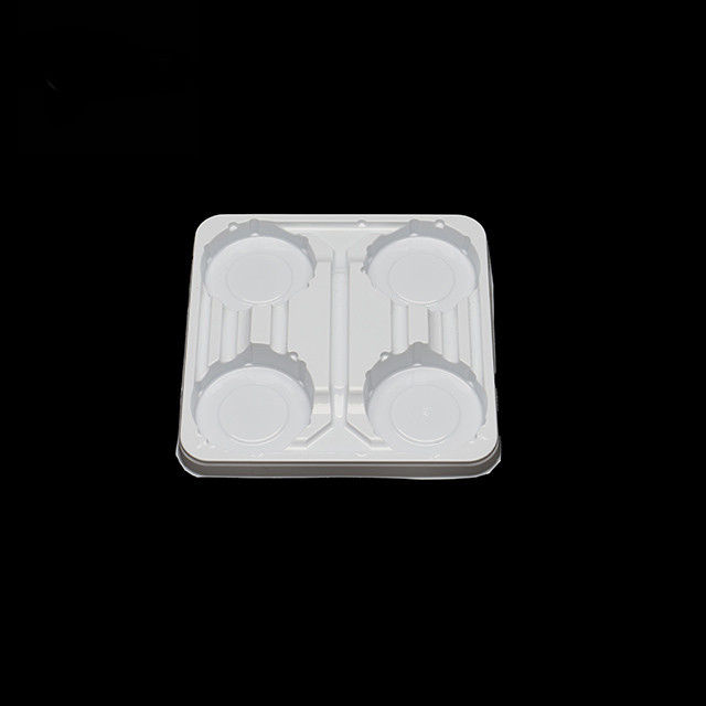 Plateau jetable en PET blanc, porte-gobelets à 4 pièces pour le lait, le yogourt et les boissons