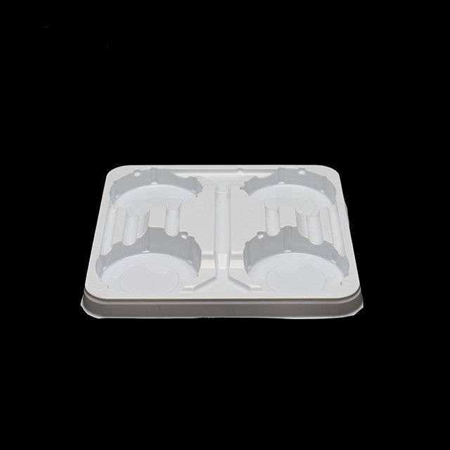 Plateau jetable en PET blanc, porte-gobelets à 4 pièces pour le lait, le yogourt et les boissons