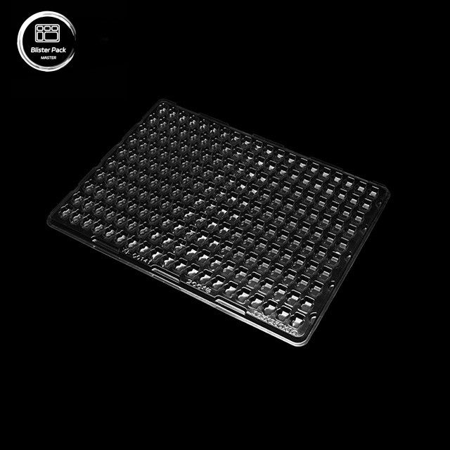 Plateau sous vide en PET à 200 grilles pour petits composants électroniques, emballage personnalisé antistatique