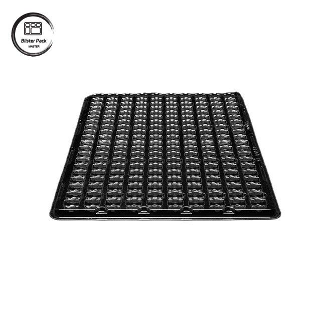 Plateau sous vide en PET à 200 grilles pour petits composants électroniques, emballage personnalisé antistatique