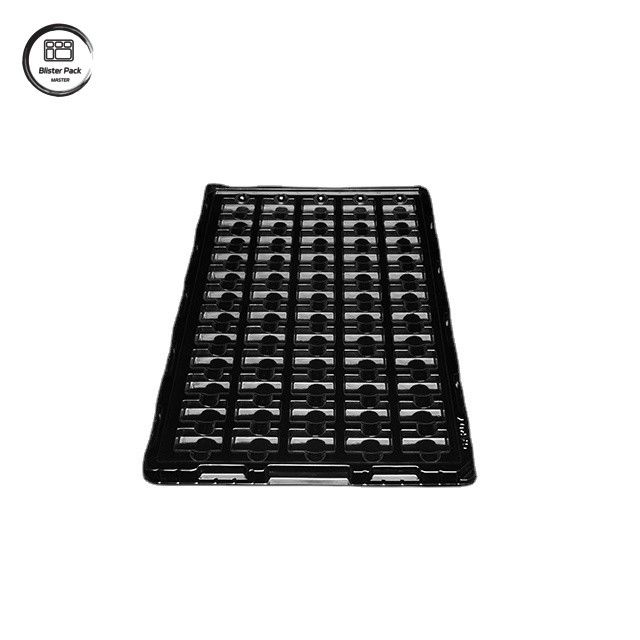 Plateau en plastique transparent antistatique formé sous vide, emballage à 60 grilles pour petits produits électroniques