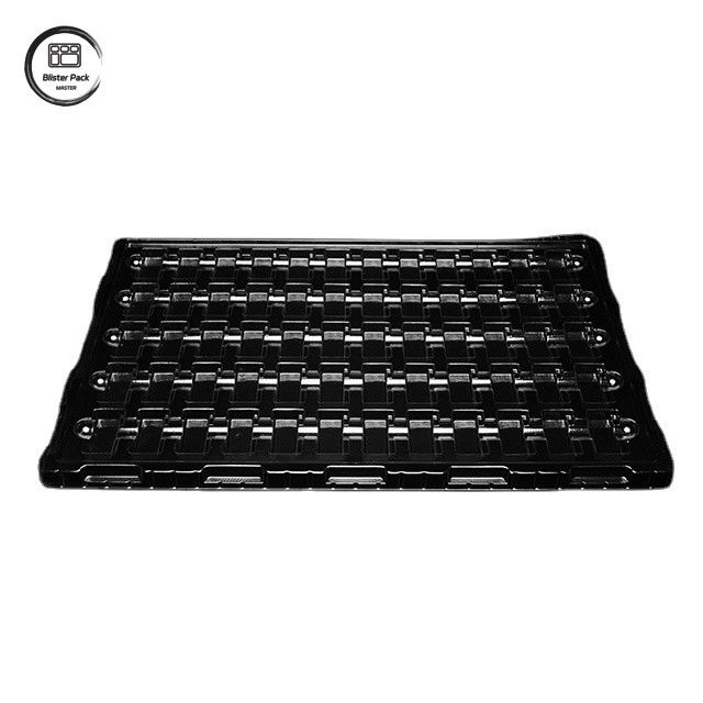 Plateau en plastique transparent antistatique formé sous vide, emballage à 60 grilles pour petits produits électroniques