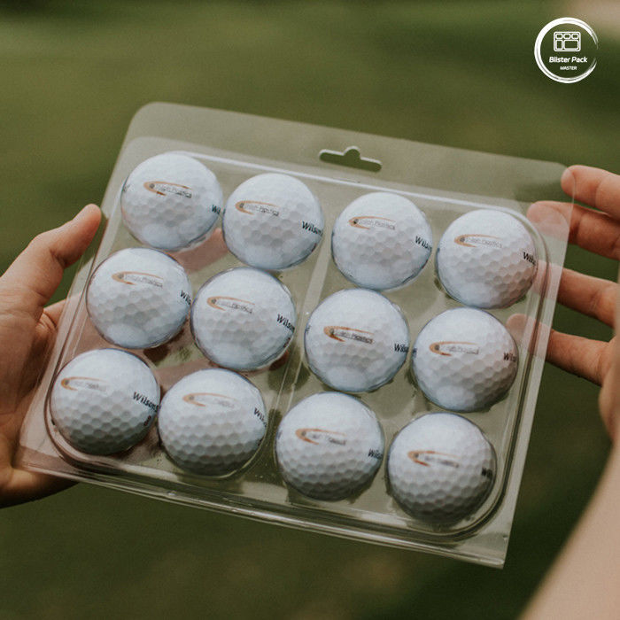 Emballages personnalisés en plastique transparent à 12 ampoules pour balles de golf, emballages en gros pour affichage